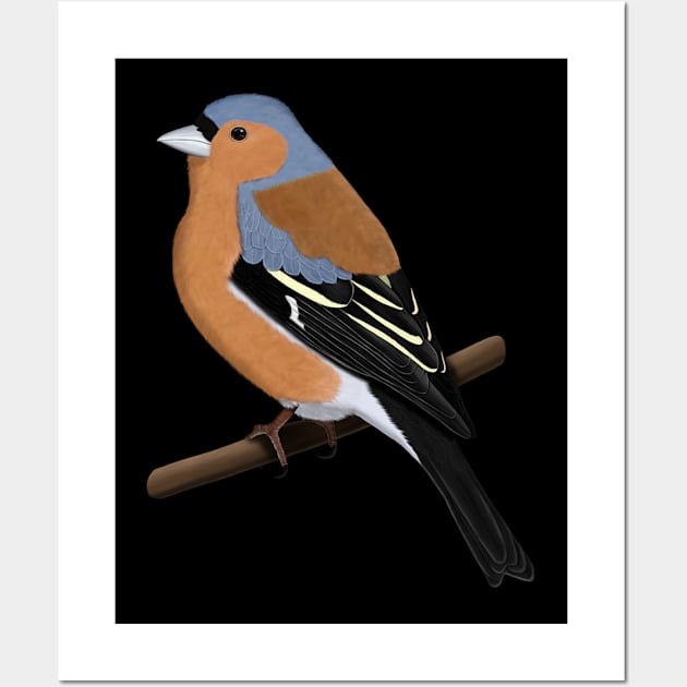 Chaffinch Bird Watching Birding Ornithologist Gift Wall Art by jzbirds